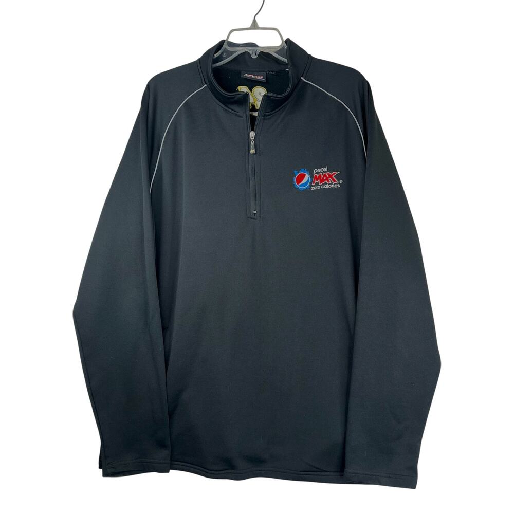 Jeff Gordon Men's Pepsi Max 1/4 zip mock neck pullover in black, size XL